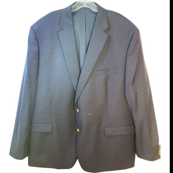 Lauren Ralph Lauren MENS Blazer 50r Navy Blue Gold Button Sportscoat Jacket - Picture 14 of 14